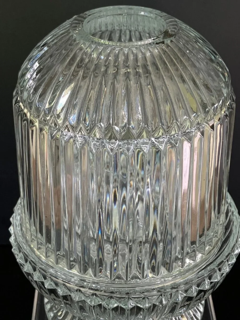 Homco Clear Ribbed Dome Fairy Lamp with Candle Cup- 3 piece